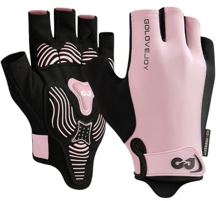 flintronic Gym Gloves, Breathable Training Gloves with Microfiber Fabric, No-Slip Silicone Padded Palm Protection and Extra Grip, Fitness Gloves for Men&Women, Weight Lifting/Cross Fit/Cycling (Pink)