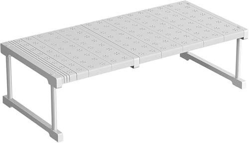 Mensole per Armadio Interno, Mensola Estensibile Telescopica Senza Fori in Acciaio Inossidabile, Ripiano Organizer Salvaspazio per Camera da Letto Bagno Cucina (Telescopic Bracket,47-68 * 24 * 22)