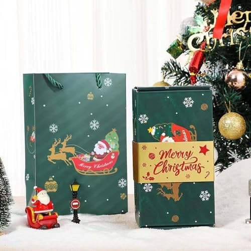 Geschenkbox Weihnachten 20 Boxes Faltbare Pop-Up Geschenkbox Explosionsbox Geldgeschenk Weihnachten Pop Up Überraschungsbox für Jubiläen, Silvester und Geburtstagsfeiern (Grün)