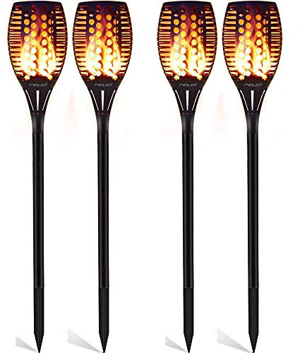 4 Stück Solarlampen Für Außen Garten 96 LED Gartendeko für Draußen leuchtet automatisch ein/aus mit Lichtsensor im Freien Solarbeleuchtung warmes Licht Gartenbeleuchtung wasserdicht IP65