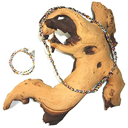 SSH-Design - mittellange 3reihige Kette & Wickelarmband - bunt -
