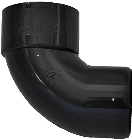 Solvent Black 50mm (56mm) Waste Pipe Conversion Bend - Pack of 2