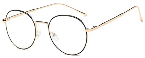 Flydo Gafas Metal Redondas Estilo Retro de los Años Sesenta Hombre y Mujer con Montura de Metal-acero Fino Retro Vintage Lente Transparente Visión Clara
