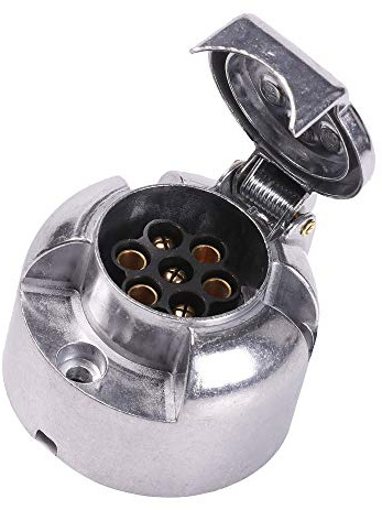 AOHEWEI 7-polig dragkrok Elektrisk släphylsa Metall Aluminiumlegering 7-vägs billjuskopplingar för båtar RV husvagn eller andra kommersiella fordon
