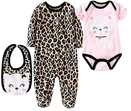 Reborn Baby Doll Clothes 22 inch Girl Outifts Accessories 3pcs for 20- 23 inch Reborn Girl Doll Matching Clothes Kitty Outfit