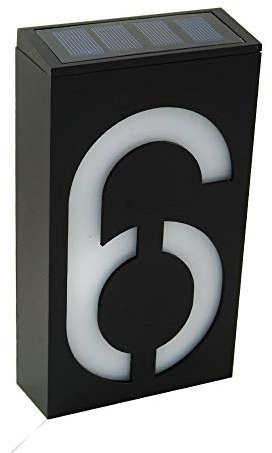 Numéro de Maison avec 6 LED Lumières Solaire, KEEDA Numéro de Porte, Numéro de Maison éclairé pour Mur, Jardin, Maison, Appartement