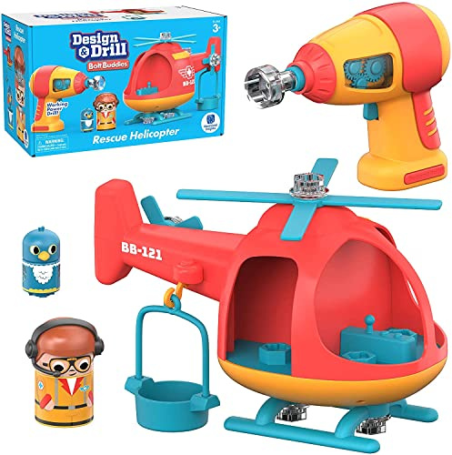 Learning Resources Design & Drill Bolt Buddies Rettungshubschrauber, Feinmotorik, Konstruktionsspielzeug