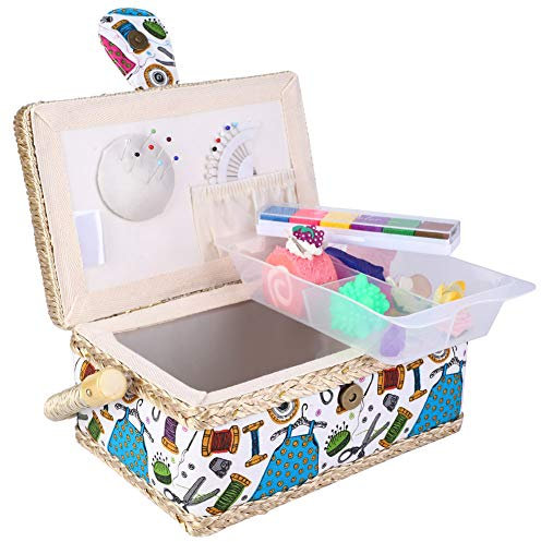 Sewing Box,Needle Storage Box Sewing Basket Household Fabric Craft Storage Tools for Girls Kids Beginners