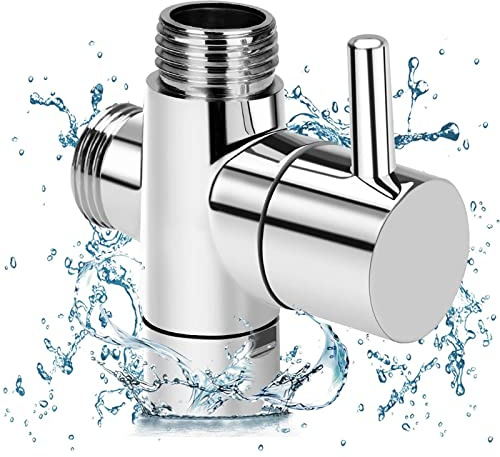 Queerelele 1 Stück 3-Wege-Umschaltventil 3 Wege Ventil Eckventil 1/2 Zoll für Waschbecken Bad Duschspray Küche Adapter,Duschsystem Ersatzteil, T Adapter Dusche Umschalte