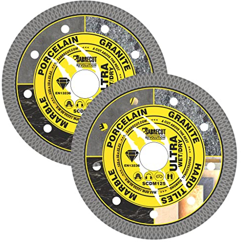 SabreCut 2pcs SCDM125_2 125mm x 22.23mm Mesh Turbo Diamond Cutting Discs | High-grade diamond construction provides fast, clean and durable dry cutting with no water cooling required