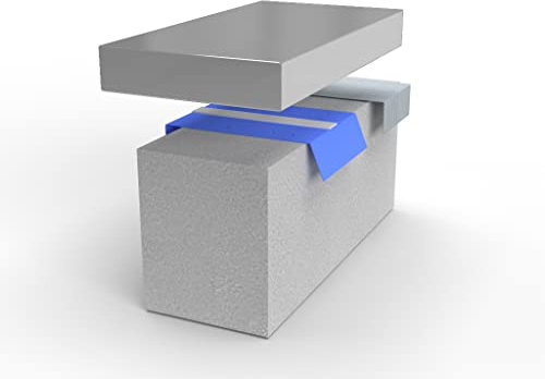 Alu-Mauerabdeckung Komplettsystem - Endstück inkl. 1x Schnapphalter und 1x Stoßblech - Größe: M, Farbe: Grau RAL 9006