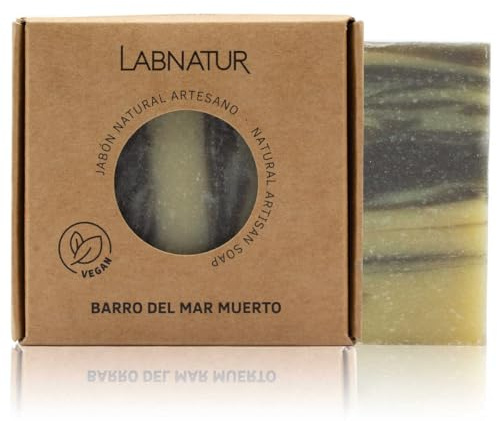 Jabón Natural Barro del Mar Muerto - Artesanal y Vegano - Labnatur | Con Arcilla y Aceite de Oliva - Purificante - Elimina Impurezas y Suaviza - Sin Aceite de Palma - Hecho en España - 100 g