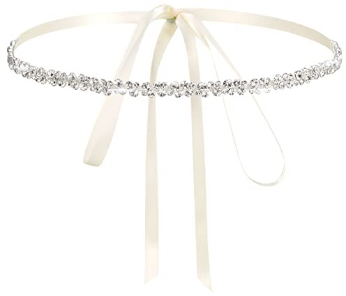 Firtink Strass-Gürtel für Hochzeitskleid, Diamant-Kristall-Brautgürtel, Silberfarbene Perlen, Glitzernder Taillengürtel für Braut, Formelle Anlässe
