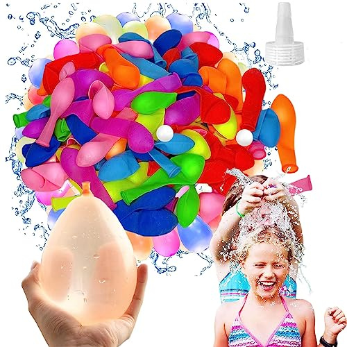 100 Stück bunte, selbstdichtende Wasserballons, Bomben für Kinder, einfach zu befüllen, biologisch abbaubar, Latex-Wasserbomben-Ballon mit Schlauchdüse für Jungen, Mädchen, Party, Kampfspiele