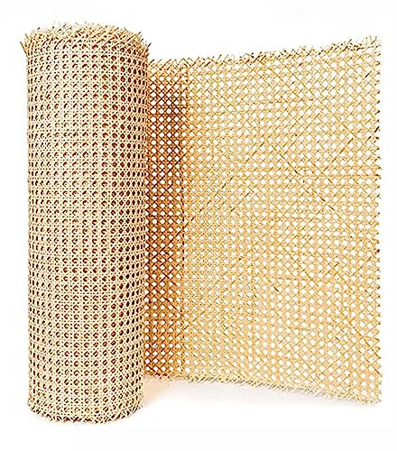 FUBESK Rouleau de toile de rotin pour meubles pour projets de cannage - Maille ouverte pré-tissée pour armoire, lit, chaise, réparation DIY - 45 cm x 2 m