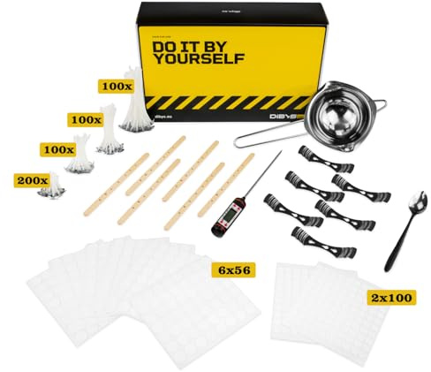 DIBYS Machen Sie Ihre eigenen Kerzen Set | Set mit Lichtdochten, einschließlich Werkzeugen zum Gießen von Kerzen selbst | DIY-Sets für Kinder und Erwachsene | Perfekte Geschenkidee für Geburtstage und