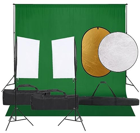 ZEYUAN Kit de Estudio fotográfico con Set de Luces, Fondo y Reflector, Estudio Fotográfico, Iluminacion Fotografia, Green Screen, Fondo para Fotografia, Fondos Fotografia Estudio,