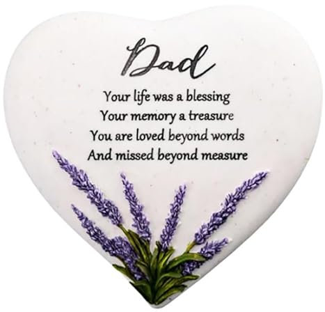 Special Dad Graveside Memorial Lavender Flower Love Heart Grave Plaque Ornament Decoration