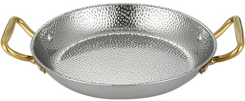 ZGFOZJGC Doppelohren Sukiyaki Spanische Paella-Pfanne Gusseisentopf Speisen-Servierpfanne Edelstahl Verdickter Meeresfrüchtetopf Grillpfanne Bratpfanne Für Die Hausmannskost