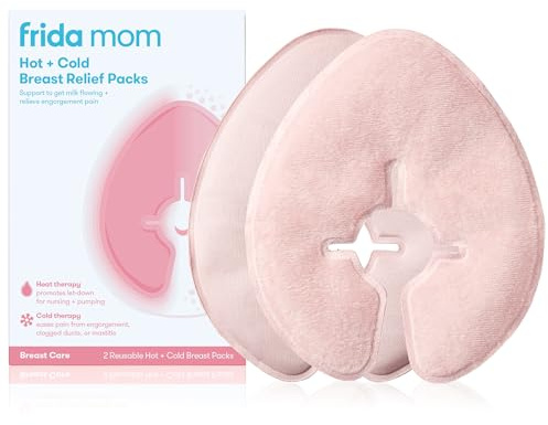 Frida Mom Breast Therapy Packs, Breast Pads, Cold & Hot Pack for Pain Relief, Breastfeeding Essentials for Lactation Support, Mastitis, Engorgement and Pump Aid, Postpartum Recovery, 2pk