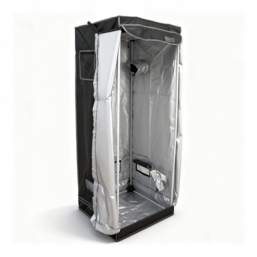 The Pure Factory | Armario de Cultivo | Pure Tent Vers 2.0 | 60X60X160 | Compacto y Resistente | Control de Luz | Lona Impermeable Estructura de Ventilación | Cultivo Interior