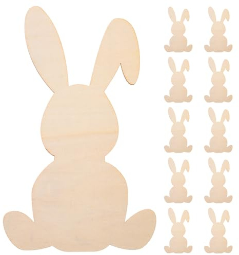 DIYEAH 10stücke Ostern Holz Hasen Cutouts Blanko Holzscheiben Für Kreative Osterdekoration Basteln Und Für Frühlingsfeiern Und Handwerksprojekte