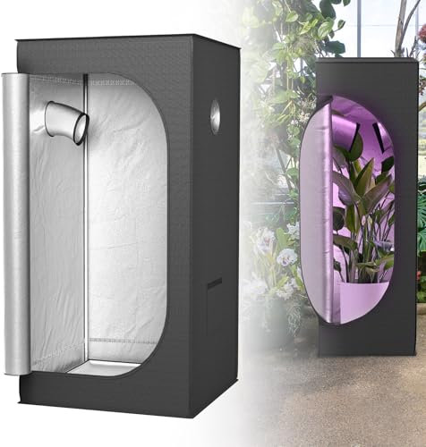 Froadp Tienda de cultivo de 80 x 80 x 160 cm con tejido Oxford 600D y marco de acero, armario de cultivo resistente a la luz con lámina interior reflectante, invernadero para cultivo de plantas