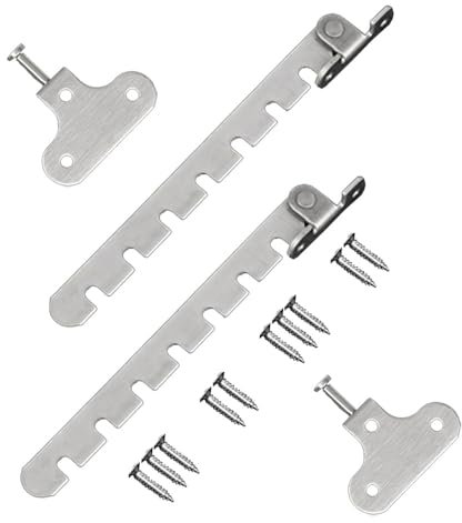 2 pezzi 14,5 cm posizione regolabile battente finestra limitatore di serratura, regolatore di inclinazione per finestre, adatto per finestre o porte in legno/metallo, acciaio inossidabile, 7 slot
