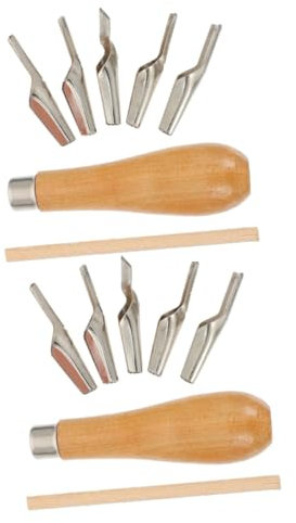OSALADI 2 Ensembles Couteau à Graver Spatules De Peinture à L'huile Spatules D'art De La Peinture Outils De Spatule De Peinture Acier Inoxydable Light Brown