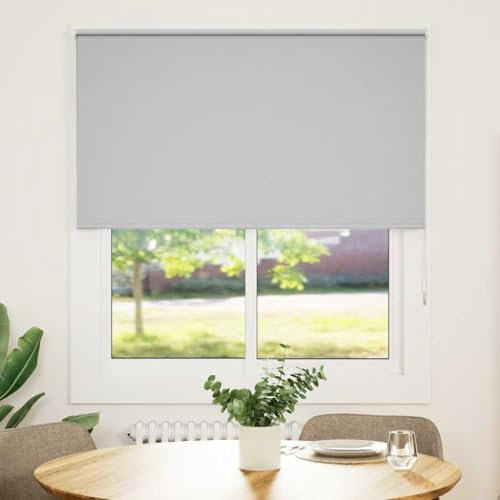 Verdunkelungsrollo Hellgrau 120x150cm - 100% Polyester, Lichtschutz für Schlafzimmer & Wohnzimmer, Einfache Montage, Stoffbreite 116,6cm