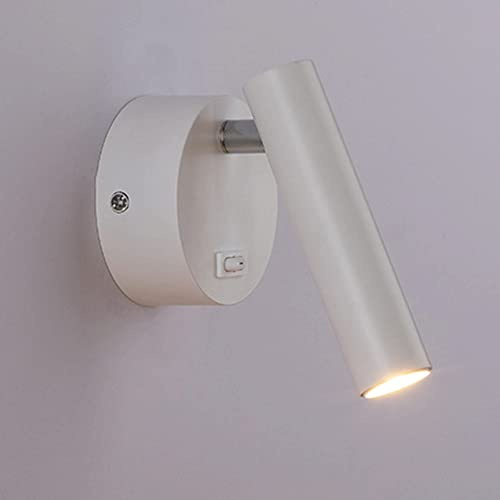 LED Spotlight, Bedside with Button Switching On, LED Reading Wall Lamp, Metal Wall Sconce, 3W 6000K Bedroom Decorative Wall Light Lighting Angle 30°