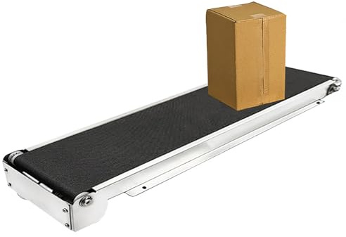 Nastro trasportatore compatto da tavolo, 460mm x 118mm, Nastro di carico elettrico con motore brushless, Regolatore di velocità, Capacità di carico 5kg, Sistema di trasporto in acciaio inossidabile