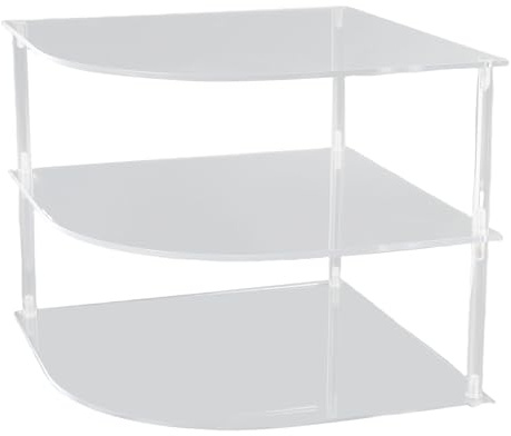 Yechiry Scaffale Ad Angolo Acrilico Trasparente, Organizzatore di Piastre Acriliche a 3 Livelli, Saver Spaziale per Mobili Multi -strato con Cuscinetti Non Slip per Deposito