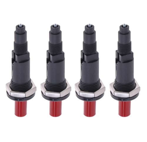 BE-TOOL 4 accenditori piezoelettrici a scintilla, accensione a pulsante, pulsante di uscita del riscaldatore a gas, kit di fiamma in ceramica per barbecue e stufe a gas