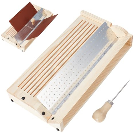 NBEADS Signature Punching Tool for Bookbinding, Bookbinding Punching Cradle with Aluminum Piercing Guide Book Binding Tools and Wooden Awl for DIY Crafts Journals Planners Books