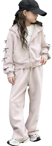 Amur Leopard Survêtement Filles Ensemble Jogging Enfant 2pcs Veste à Capuche + Pantalons Sportswear Respirant avec Papillon Nœud pour Printemps et Automne