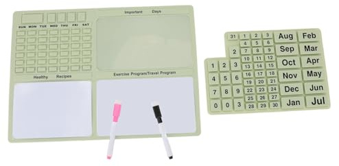 Hyuduo Calendario Magnetico per Frigorifero, Organizer Riutilizzabile in Silicone con Penne, Pulsanti Rimovibili, Ideale per la Pianificazione e la Pianificazione Familiare