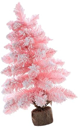 SIXRUN Mini-Weihnachtsbaum, Kompakte Dekoration für Zuhause und Büro, Einzigartige Rosa Tischdekoration aus PVC, Ideale Geschenkidee – 1 Einheit