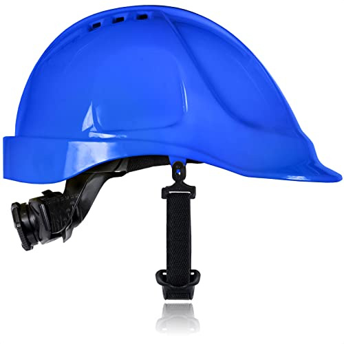 Werku WK100410, Casco Protección, Calidad Profesional, EPI Categoría II, Normativa EN397, Color Azul, Absorción Impactos 5000 N, Peso Neto 420 Gr