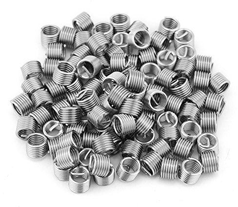 M6 Wire Screw Sleeve, 100pcs M6 x 1.0 x 1.5D 304 Stainless Steel Thread Repair Insert Tool Wire Sleeve Helical Inserts Assortments Kit