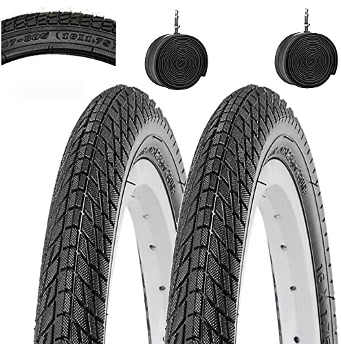 Union EBA16NEU 2 COUVERTURES + 2 CHAMBRES D'AIR 16 x 1.75 47-305 City Bike Pneus Vélo Enfant