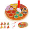 KRUZZEL Wooden Pizza Toy for Kids Food Set 27 pcs Slices Cutting Play Simulation Child Kitchen 9354