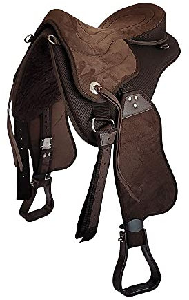 A&M Reitsport Baumloser Wanderreit Sattel Liberty Braun + Fender + Steigbügel NEU, Größe:16 Zoll