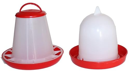 2 teiliges Set - Futterautomat (1 KG) und Tränke (1 L) für Küken/Wachteln