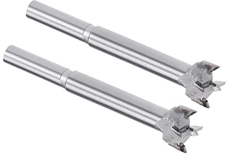 Kozelo 2Stk Forstner Bohreinsätze - [17mm] Tungsten robustmetall Bohreröffner für Holz Möbel Scharnier Holzbearbeitung Verwendung Runde Schaft Grau