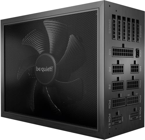 be quiet! Dark Power Pro 13 1300W power supply, ATX 3.0, 80 PLUS Titanium, digital regulation, virtually inaudible Silent Wings fan, for PCIe 5.0 and PCIe 6+2 graphics cards, 12VHPWR cables included