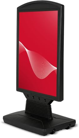 CASHDISPLAY - Caballete Publicitario Exterior Dortmund | Expositor Doble Cara Tamaño A1 con Base Rellenable y Ruedas | Soporte para Carteles Resistente al Viento y Agua | Con Protector UV