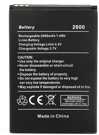 2000mAh 3.7V Li-Po 2600 Battery for Wiko Lenny 2 Sunny 2 Plus Smartphone | Wiko Lenny 2 3 Sunny 2Plus 3 Rainbow Jerry Jimmy, Rechargeable, Cellphone Smartphone 2600 3702 5030