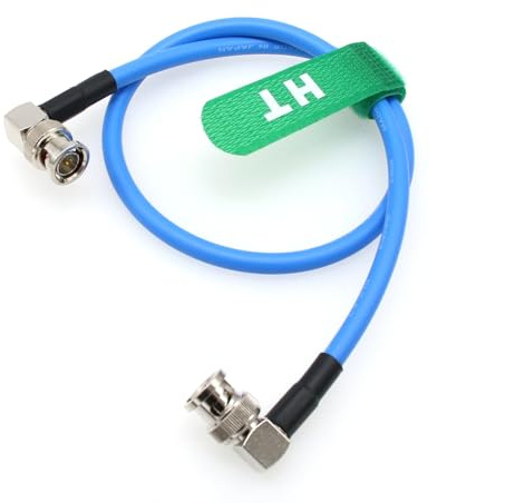 HangTon 12G 4K Raw Sdi Câble Vidéo Coaxial Bnc À Bnc Canare Lv - 61S 75 ohm Pour Moniteur D'Appareil Photo Flex Shield 80cm Bleu Angle Droit