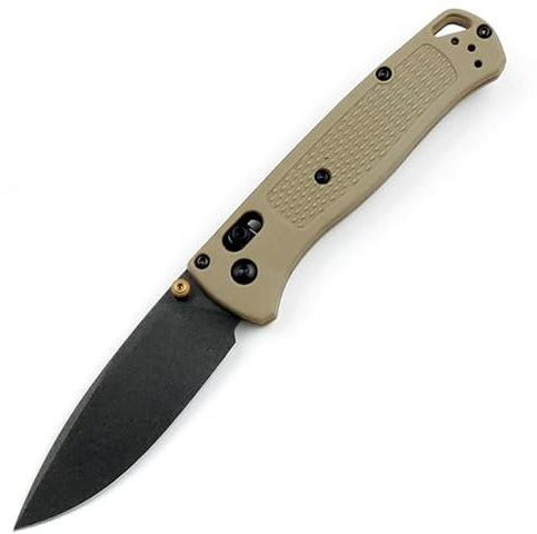 Joa Couteau de poche léger pliant S30 V en acier - Couteau d'extérieur - Couteau de survie EDC - Multi couteau de chasse portable - Petit couteau à une main - Couteau universel - Jaune